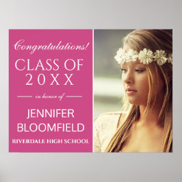 Póster CLASE Moderna De Graduación De Fotografía Blanca R