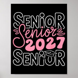 Póster clase Senior 2027 de 2027 lazo rosa coquette