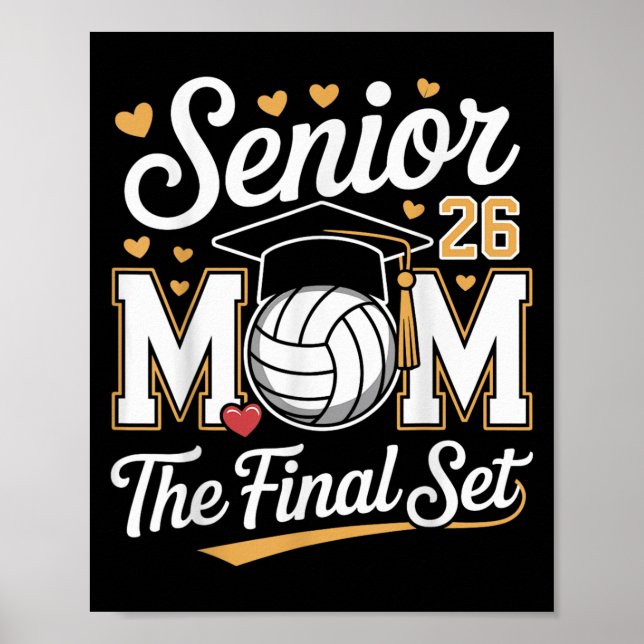 Póster Clase Senior Mom Del Voleibol De 2026 El Juego Fin (Frente)