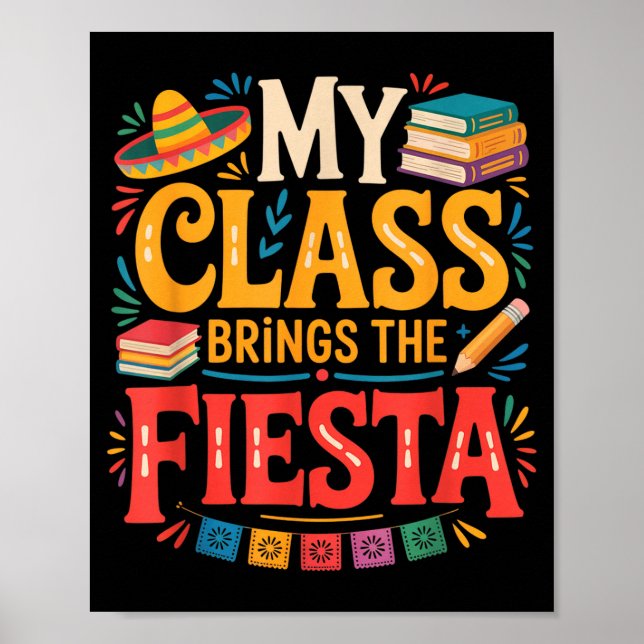 Póster Clase trae la fiesta divertido profesor escuela (Frente)