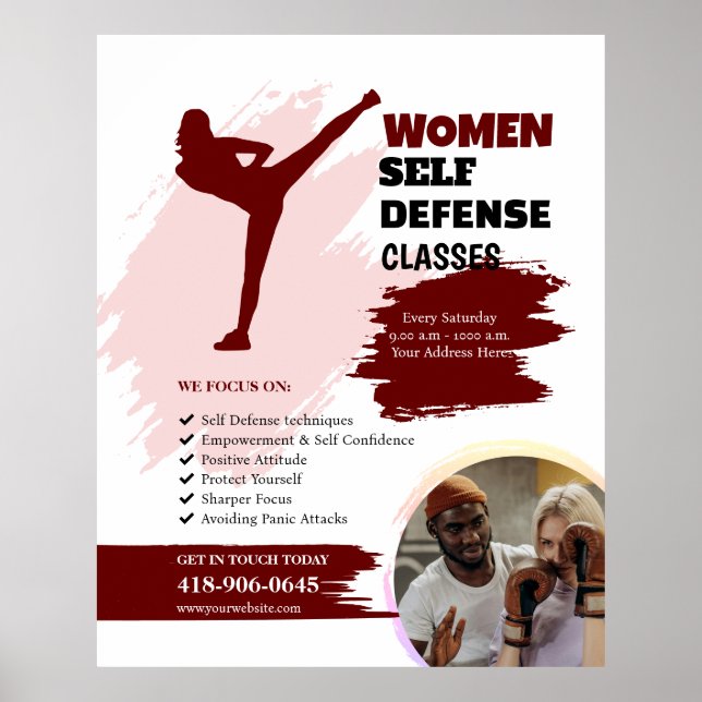 Póster Clases de Autodefensa de Mujeres (Frente)