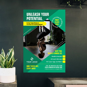 Póster Clases de gimnasia de yoga marketing de imagen de