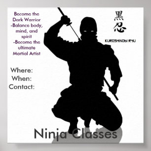 Póster Clases de Ninja, donde: Whe…