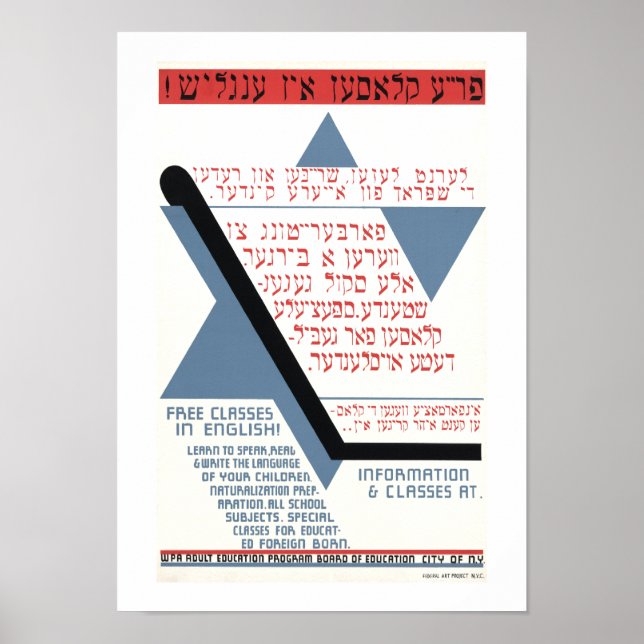 Póster Clases gratis en inglés! (Frente)
