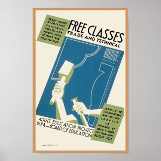 Póster Clases libres ~ Comercio y técnicas