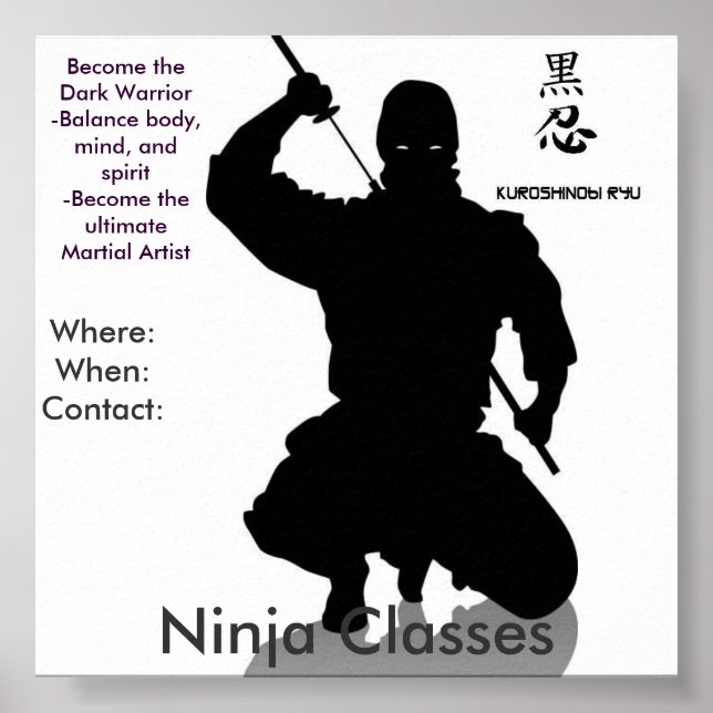 Póster Clases Ninja, Donde: Whe... (Frente)