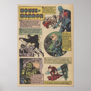 Póster Clásica Casa De Los horrores Monstruos De Historie