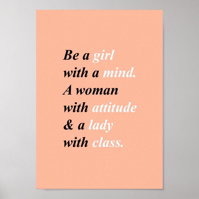 Póster Clásica cita de mujer. Girly poster (Frente)