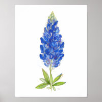 Clásica de agua única en Texas Bluebonnet Art