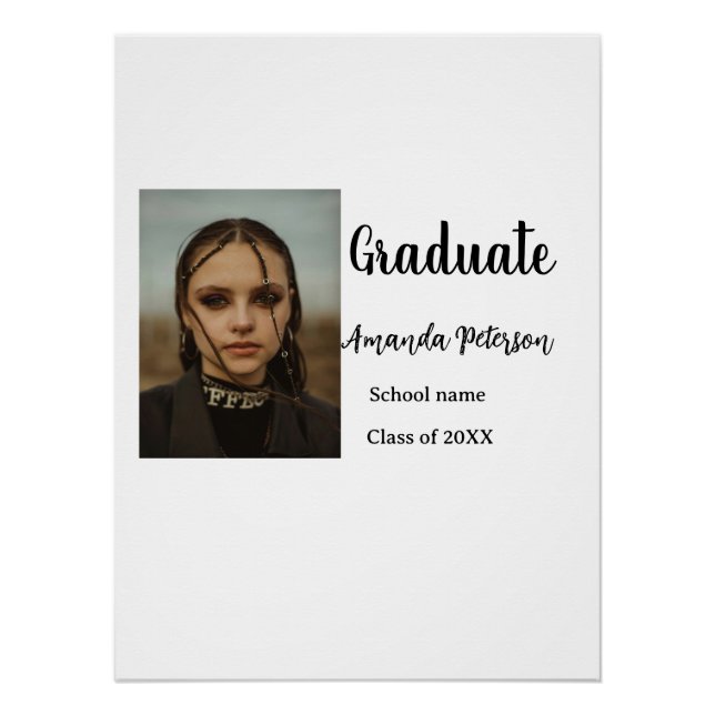 Póster Clásica graduación agregar nombre de foto clase de (Anverso)