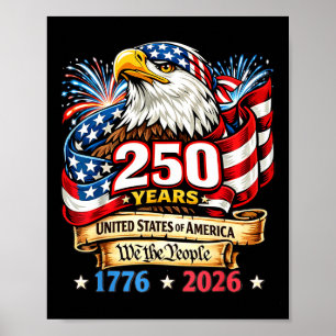 Póster Clásico 1776-2026 americanos 4 de julio 250 años