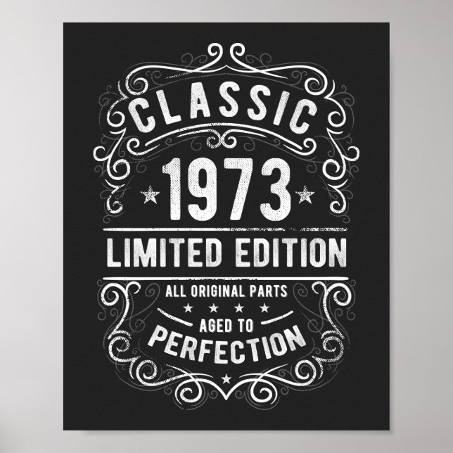 Póster Clásico 1973 | Regalo de cumpleaños de edición lim (Frente)