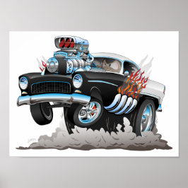 Póster Clásico 55 Hot Rod Funny Car Personalizado