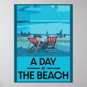 Póster Clásico British Beach Art British Sea Side Poster
