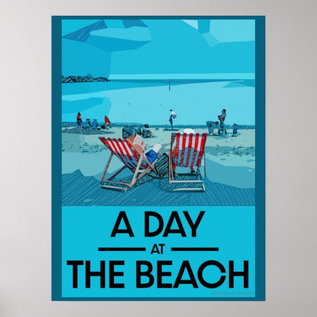 Póster Clásico British Beach Art British Sea Side Poster (Frente)