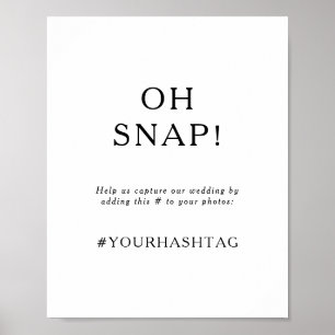 Póster Clásico cartel de bodas minimalista Oh Snap