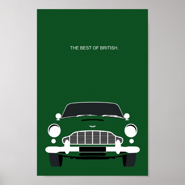 Póster Clásico DB5 Carro deportivo de carreras británico  (Frente)