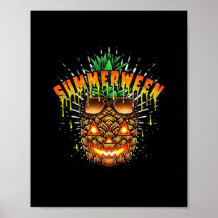 Póster Clásico de Halloween, Monstruo de Piña Tropical