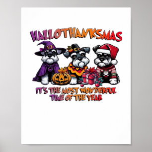 Póster Clásico de Navidades de Acción de Gracias de Schna