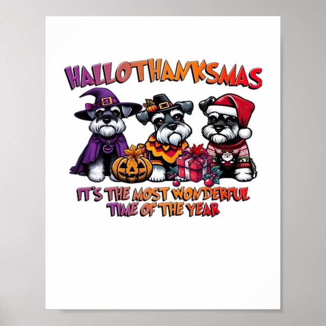 Póster Clásico de Navidades de Acción de Gracias de Schna (Frente)