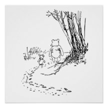 Póster clásico de Pooh Bear y Piglet caminando