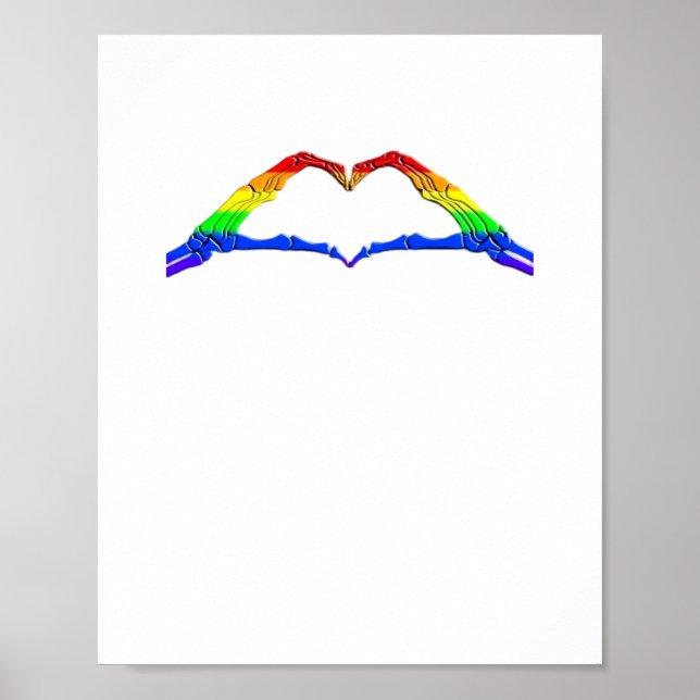 Póster Clásico del corazón de las manos óseas (Frente)