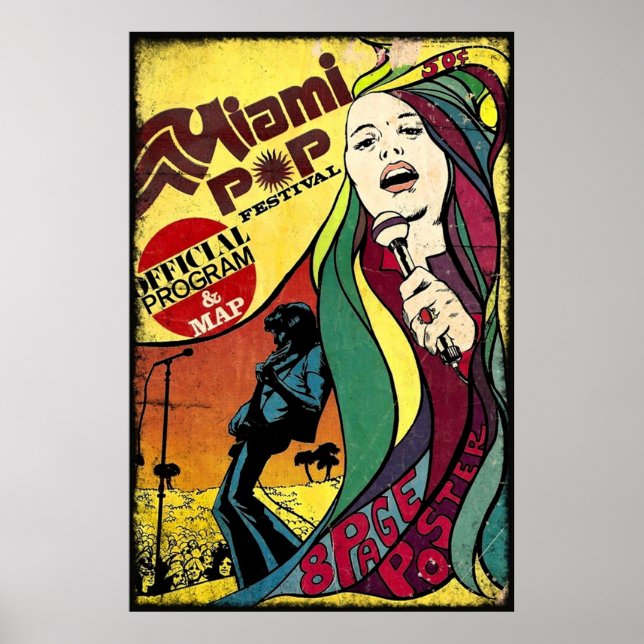 PÓSTER CLÁSICO DEL FESTIVAL POP DE MIAMI (Frente)