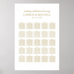 Póster Clásico elegante Boda de oro antiguo