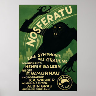 Póster Clásico film silencioso Nosferatu de 1922 reinvent