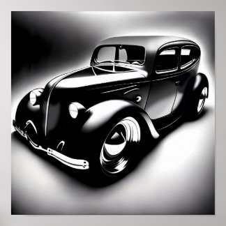 Póster Clásico Hot Rod / b&w / Poster
