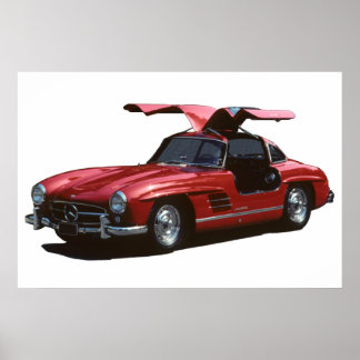 Póster Clásico Mercedes Benz SLR300 Gullwing