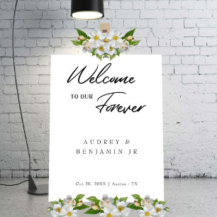 Póster Clásico moderno Boda negro signo de bienvenida en 