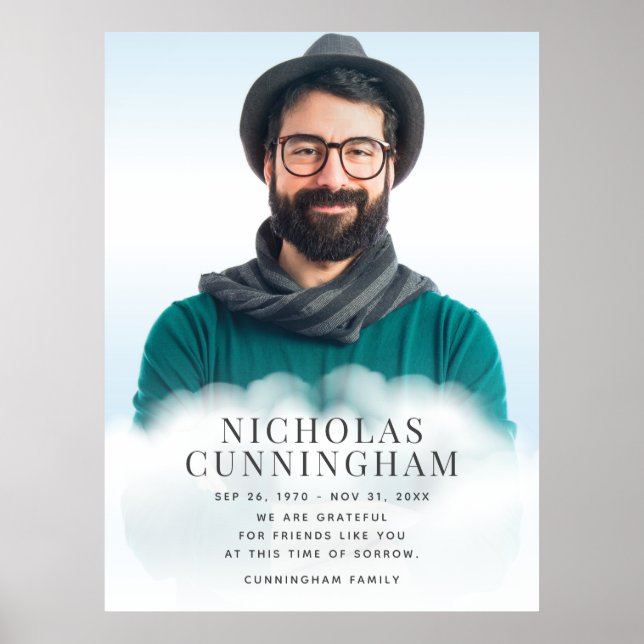 Póster Clásico moderno memorial en las nubes Foto simple (Frente)