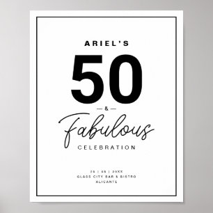 Póster Clásico negro y blanco 50 y fabulosa fiesta de cum