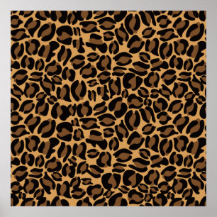 Póster Clásico Patrón de Estampado de Leopardo Selva