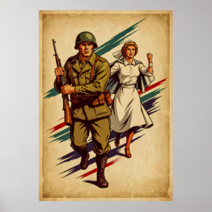 Póster Clásico Poster de reclutamiento militar al estilo 