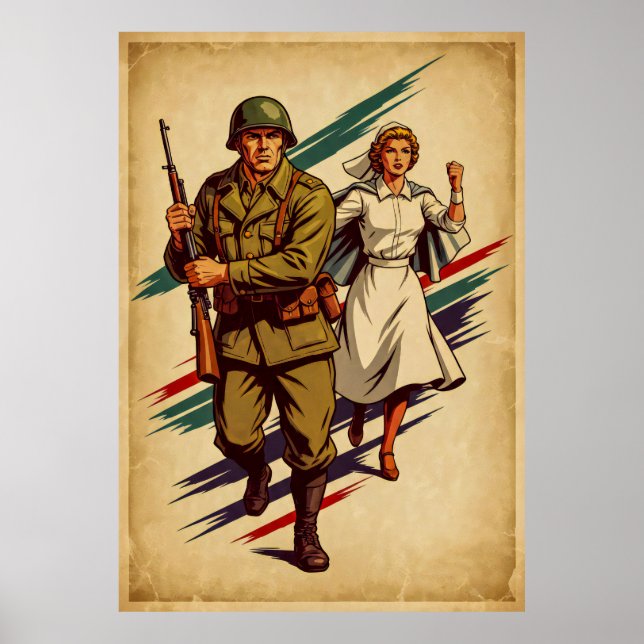 Póster Clásico Poster de reclutamiento militar al estilo  (Frente)