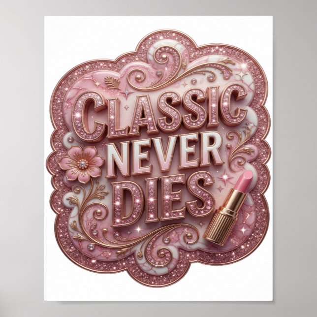 Póster Clásico Rosa CLÁSICO NUNCA MUERE (Frente)
