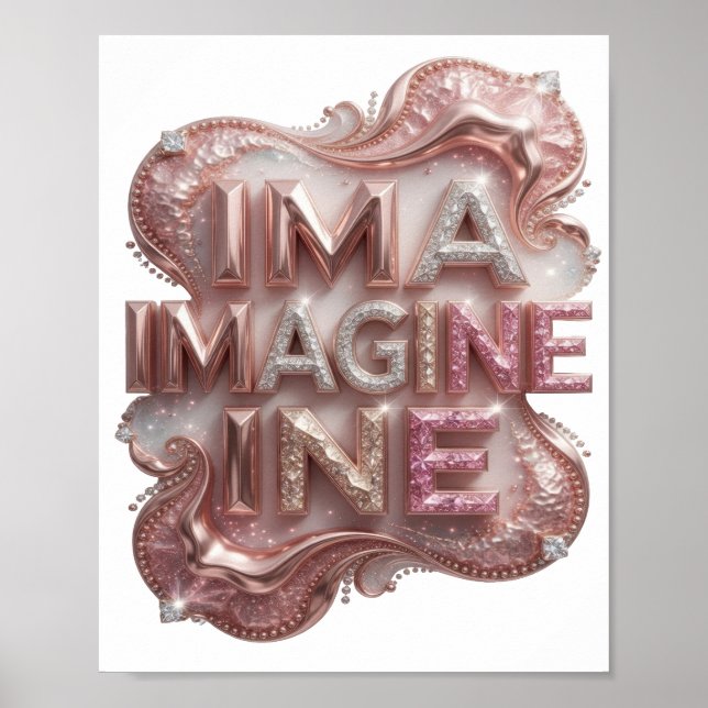 Póster Clásico Rosa IMAGINA (Frente)