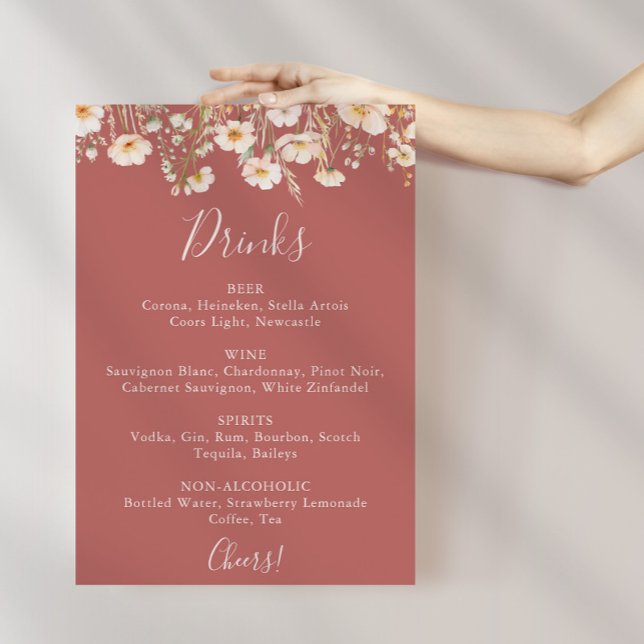 Póster Clásico Rubor Boda de flores silvestres Rótulo de  (Subido por el creador)