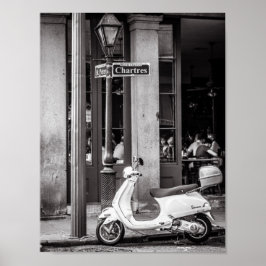 Póster Clásico Scooter Poster París Francia