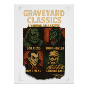 Póster Clásicos del Cementerio Colección de Monstruos de 