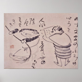 Póster Clásicos Zen - Gibon Sengai - Kanzan y Jittoku