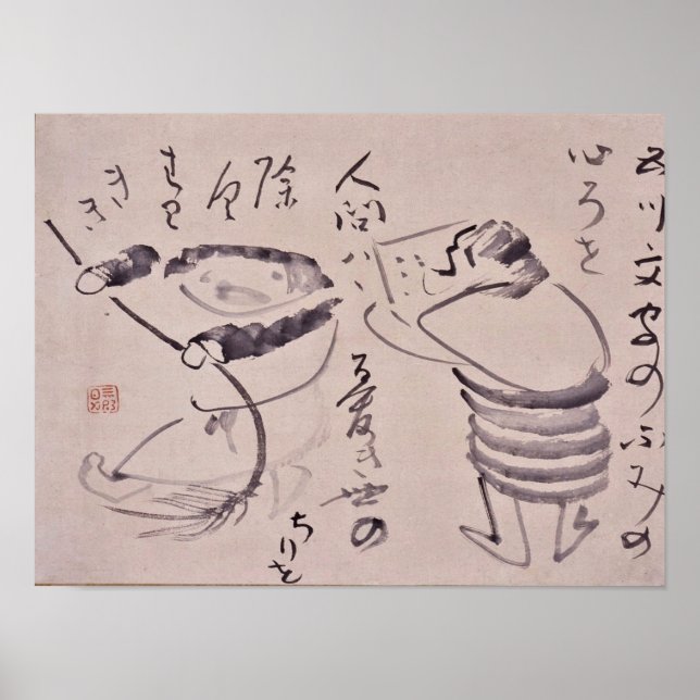 Póster Clásicos Zen - Gibon Sengai - Kanzan y Jittoku (Frente)