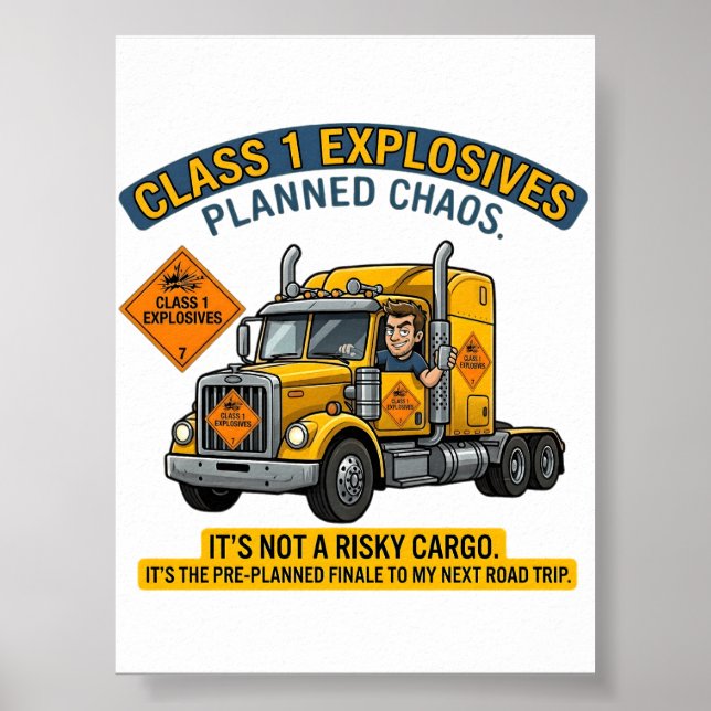 Póster Class 1 Explosives Trucker  | ADR digital download (Frente)