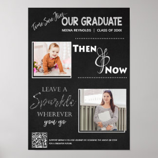 Póster Class of 20XX Keepsake Then and Now Graduation 