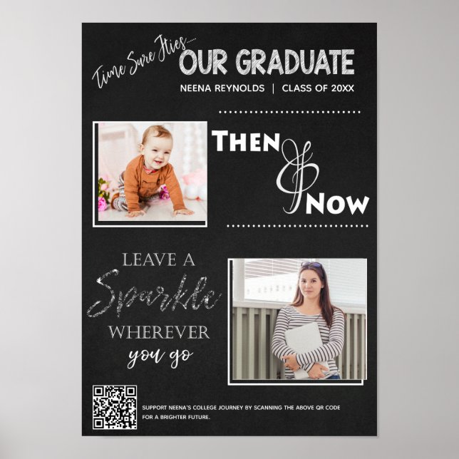 Póster Class of 20XX Keepsake Then and Now Graduation  (Frente)