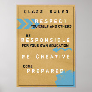 Póster Class Rules Poster (Customizeable)