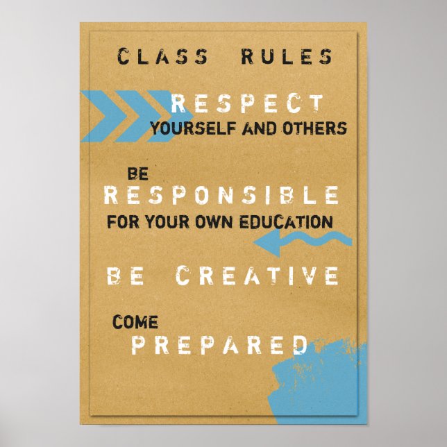 Póster Class Rules Poster (Customizeable) (Frente)