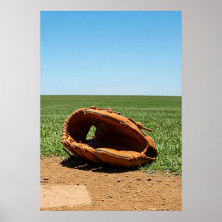 Póster Classic Baseball Glove on Infield Dirt
